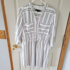 Dynamite white striped dress, size L